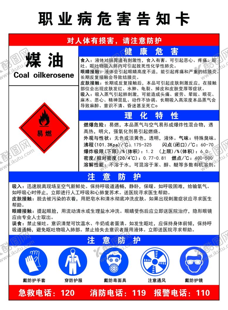 编号：22369712011558068839【酷图网】源文件下载-煤油职业病告知牌