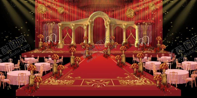 编号：81911709221614125229【酷图网】源文件下载-欧式大气红色主题婚礼