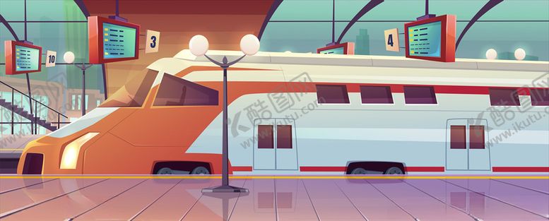 编号：88938507021153419814【酷图网】源文件下载-高铁站插画