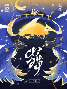 七夕情人节特卖场海报甜蜜