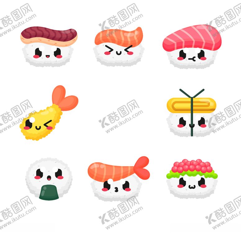 编号：50834209100246154219【酷图网】源文件下载-可爱寿司