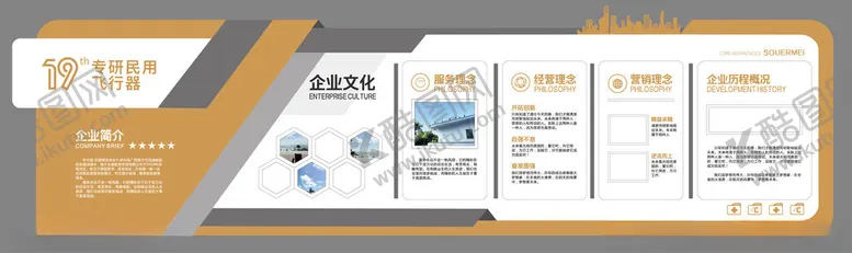 编号：78679005041119097841【酷图网】源文件下载-展厅企业历程立面文化墙