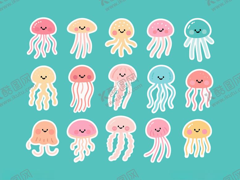 编号：39431109260103292924【酷图网】源文件下载-卡通矢量水母