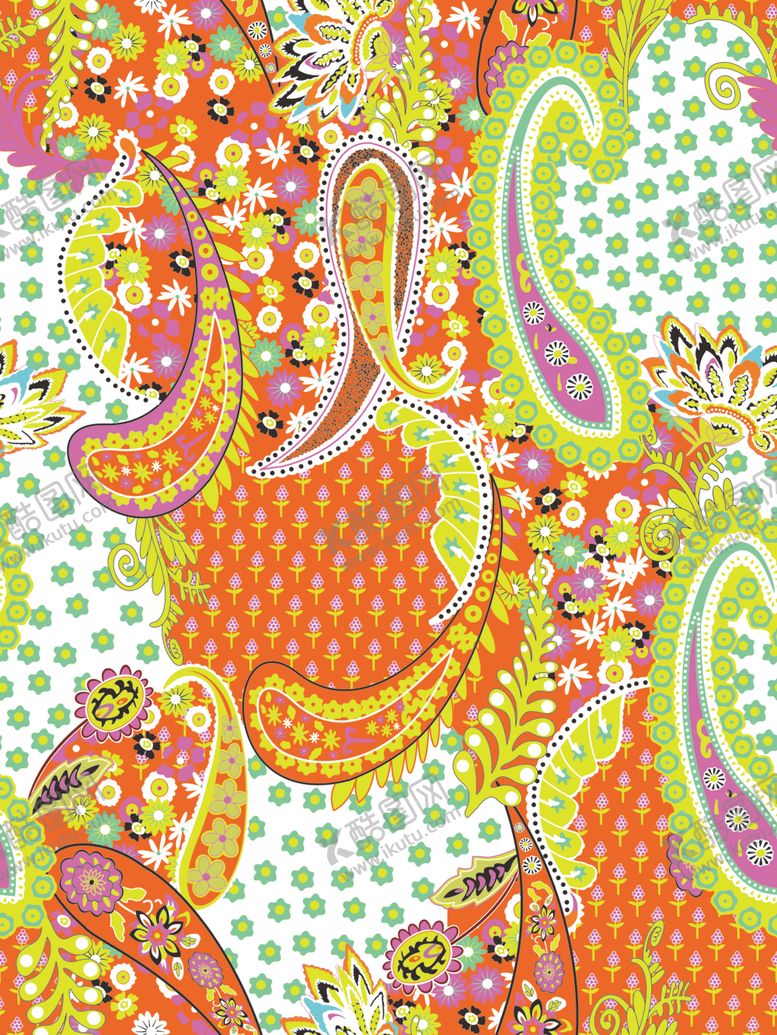 编号：23080009280146189157【酷图网】源文件下载-腰果花数码印花