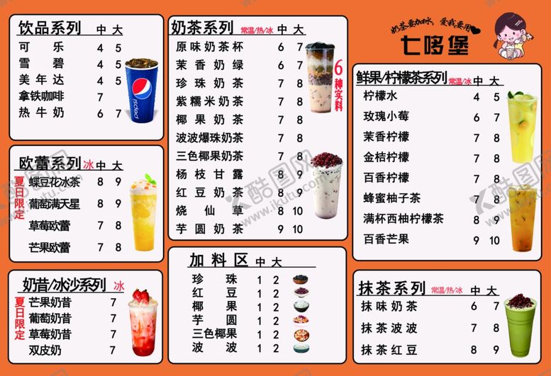 编号：21081412021901147407【酷图网】源文件下载-奶茶汉堡菜单