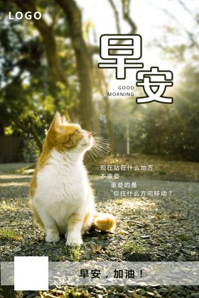 早安海报问候海报动物