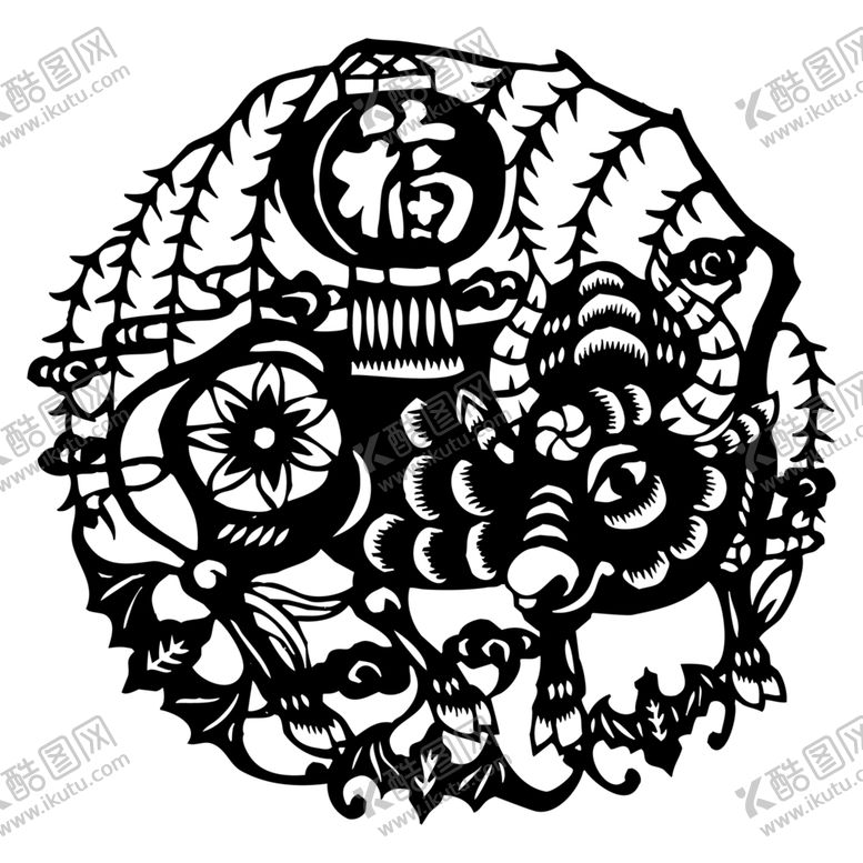 编号：45503104240828351181【酷图网】源文件下载-牛年剪纸
