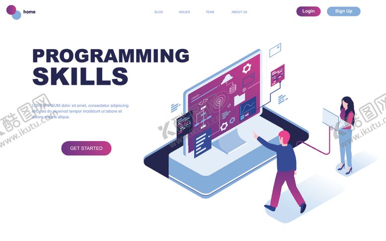 编号：26358010062212312895【酷图网】源文件下载-2.5d程序员写代码