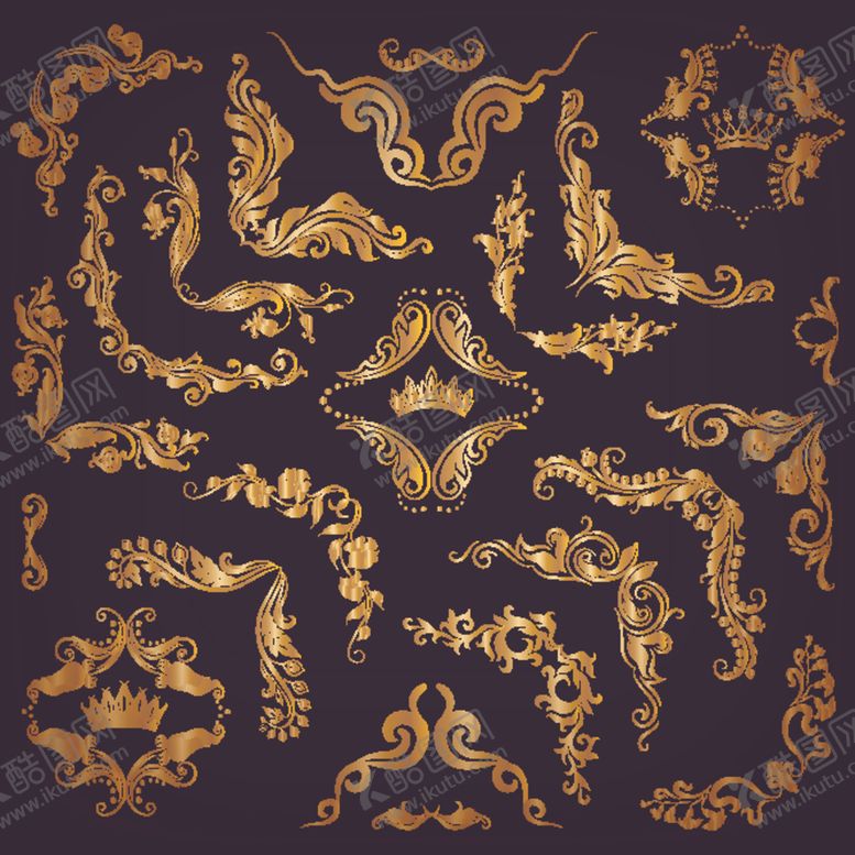 编号：24845509141716306820【酷图网】源文件下载-金色欧式花纹