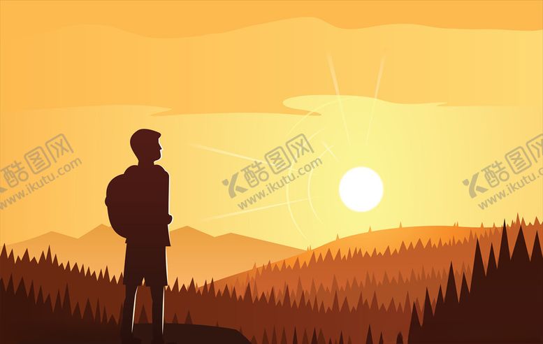 编号：61383809111426186409【酷图网】源文件下载-落日插画