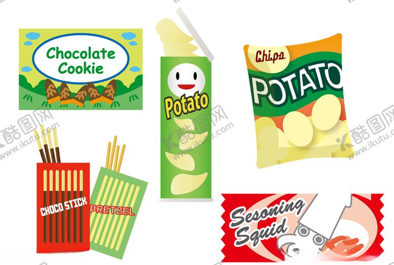 编号：27636709231933245163【酷图网】源文件下载-零食卡通插画
