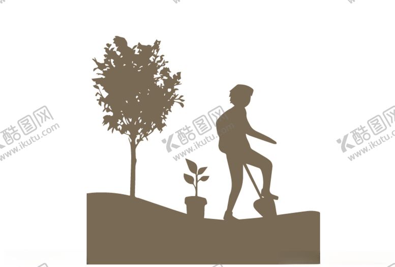 编号：50586104231602382072【酷图网】源文件下载-植树剪影
