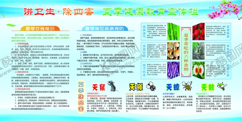 编号：52879010082137297315【酷图网】源文件下载-讲卫生除四害展板