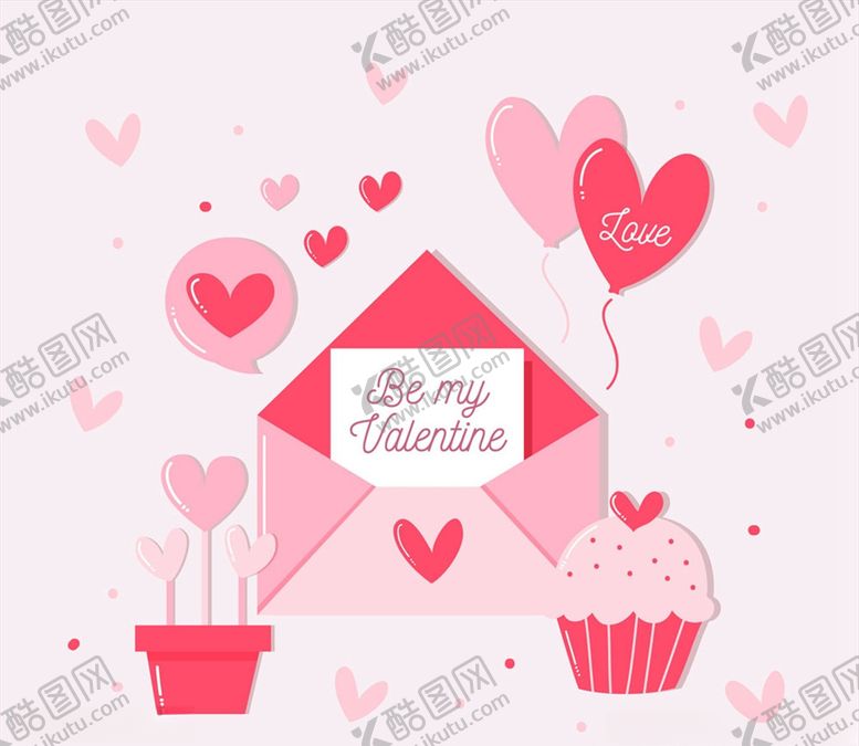 编号：99550009290140268377【酷图网】源文件下载-情人节情书和气球