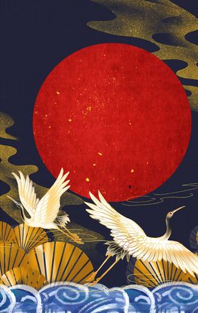 国潮背景中文化中风图片