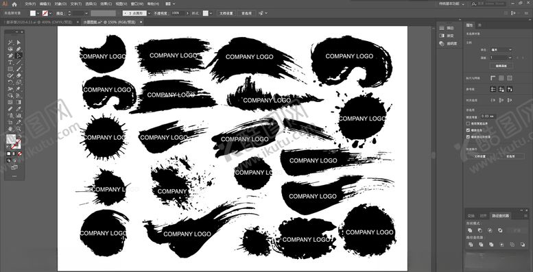 编号：45112210011551595691【酷图网】源文件下载-水墨LOGO背景