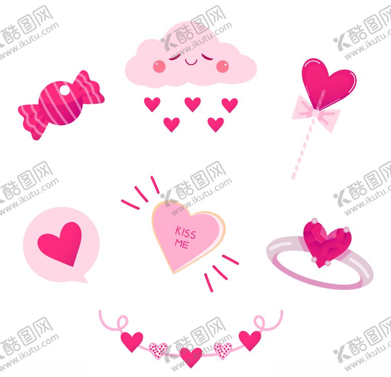 编号：22215605011410245940【酷图网】源文件下载-情人节元素