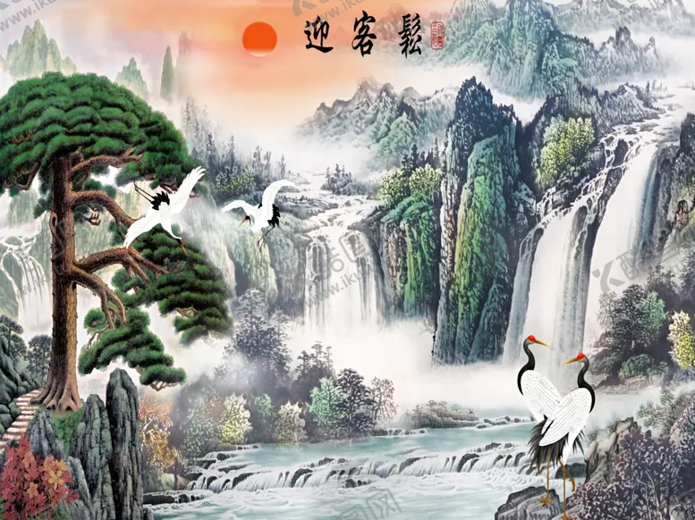 编号：45929706270743021430【酷图网】源文件下载-迎客松装饰画