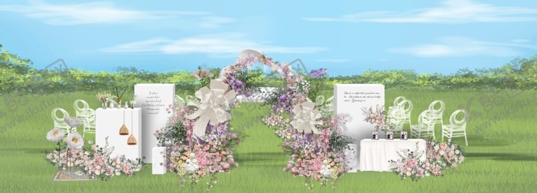 编号：12494901240919368636【酷图网】源文件下载-户外草坪婚礼效果图