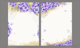 紫色花朵装饰婚礼邀请函请柬贺卡