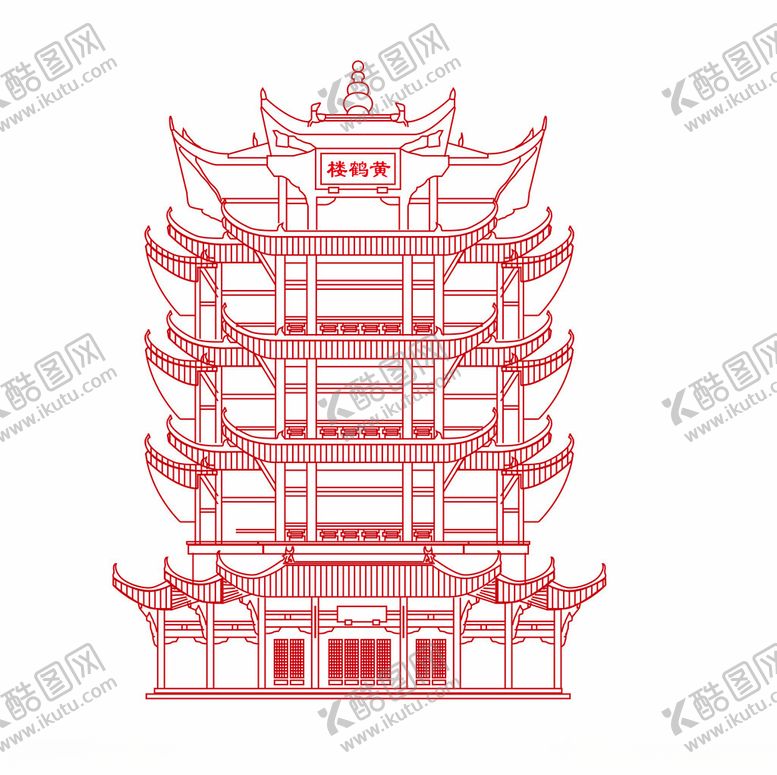 编号：90769502242035074502【酷图网】源文件下载-黄鹤楼线稿
