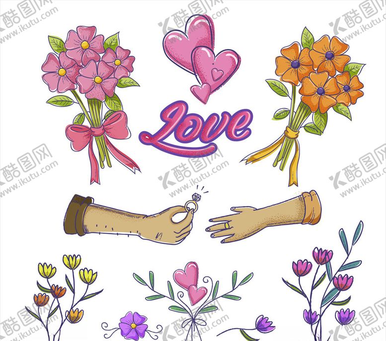 编号：26923007010926083088【酷图网】源文件下载-情人节元素矢量素材