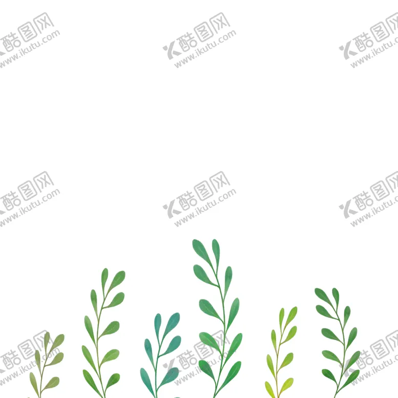 编号：45462201280859389500【酷图网】源文件下载-绿色叶子手绘植物绿叶花草夏天