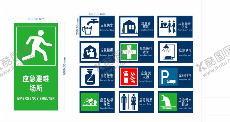 编号：98264009132252027236【酷图网】源文件下载-应急避难标识牌设计标志图标