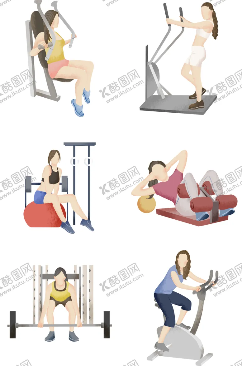 编号：65018606300507095034【酷图网】源文件下载-卡通健身