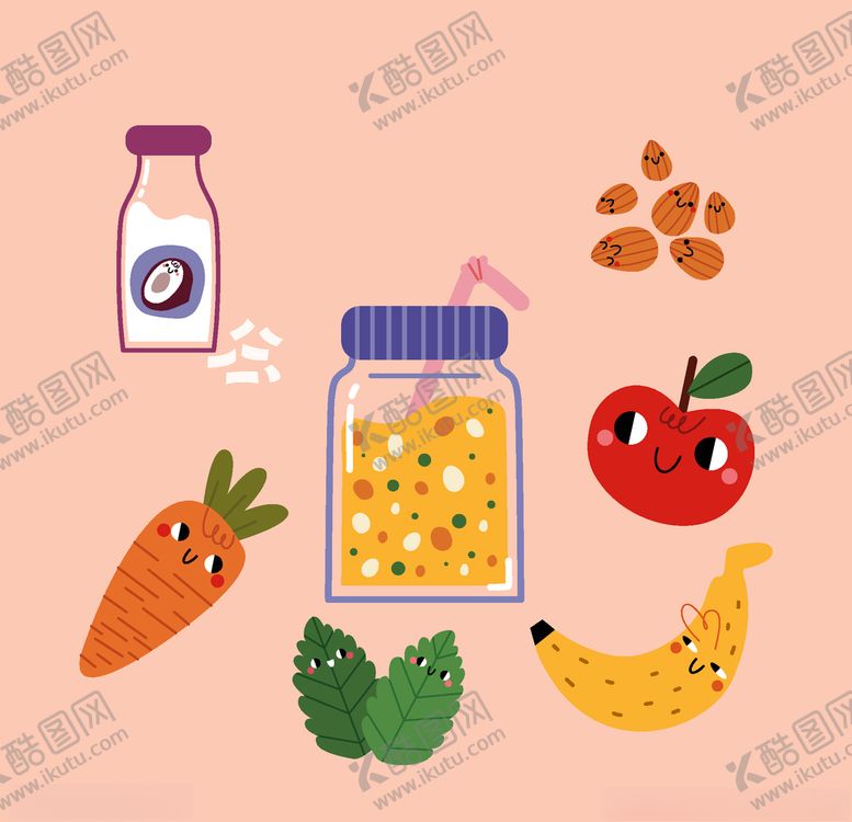 编号：78391010261825228372【酷图网】源文件下载-矢量果汁甜品食物素材
