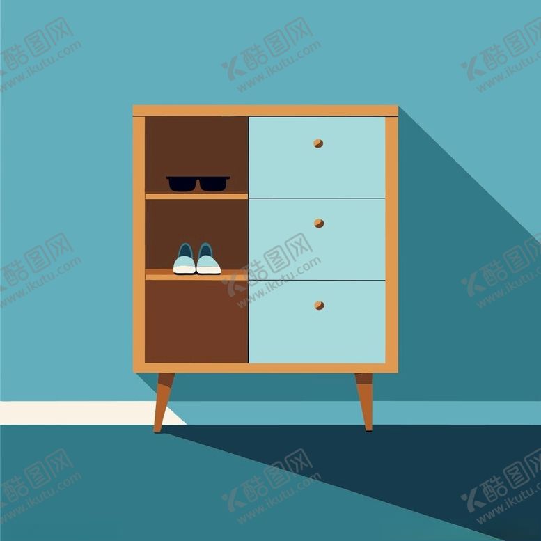 编号：10687401301715264213【酷图网】源文件下载-扁平风格鞋柜
