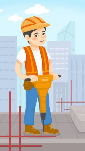 五一劳动节工人插画