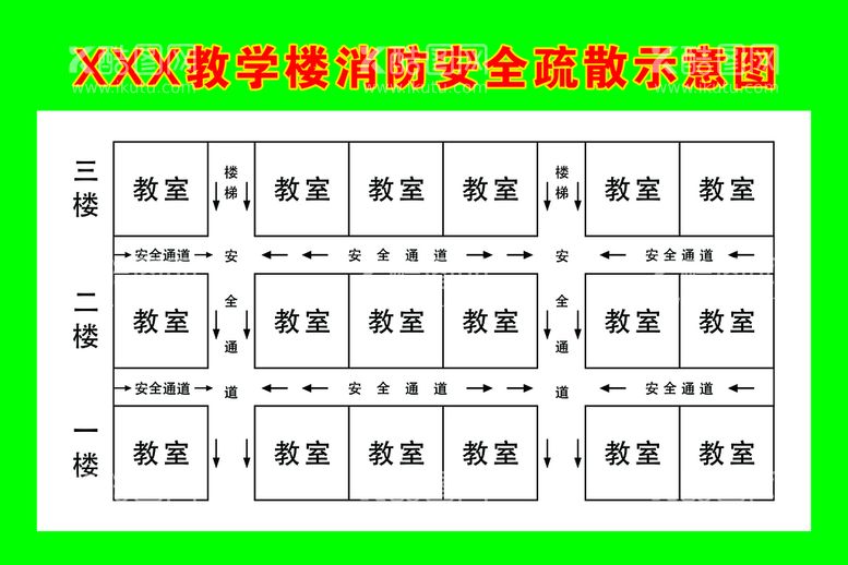 编号：14203910111348398976【酷图网】源文件下载-安全疏散图