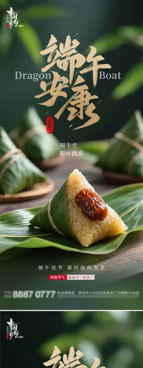 端午南方北方粽子节日海报