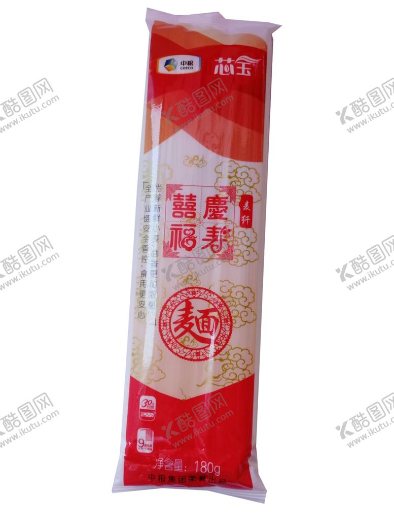 编号：40379806302016383285【酷图网】源文件下载-中粮芯玉喜庆福寿面180g