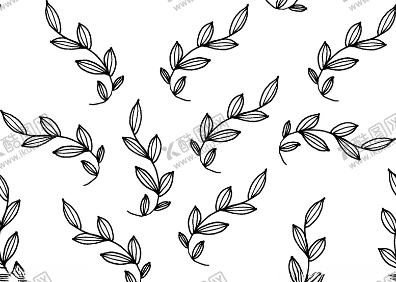 编号：26137709112027528871【酷图网】源文件下载-黑白简约线条植物绘画