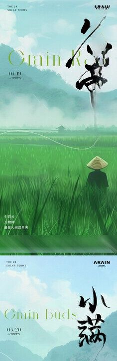 谷雨小满芒种海报