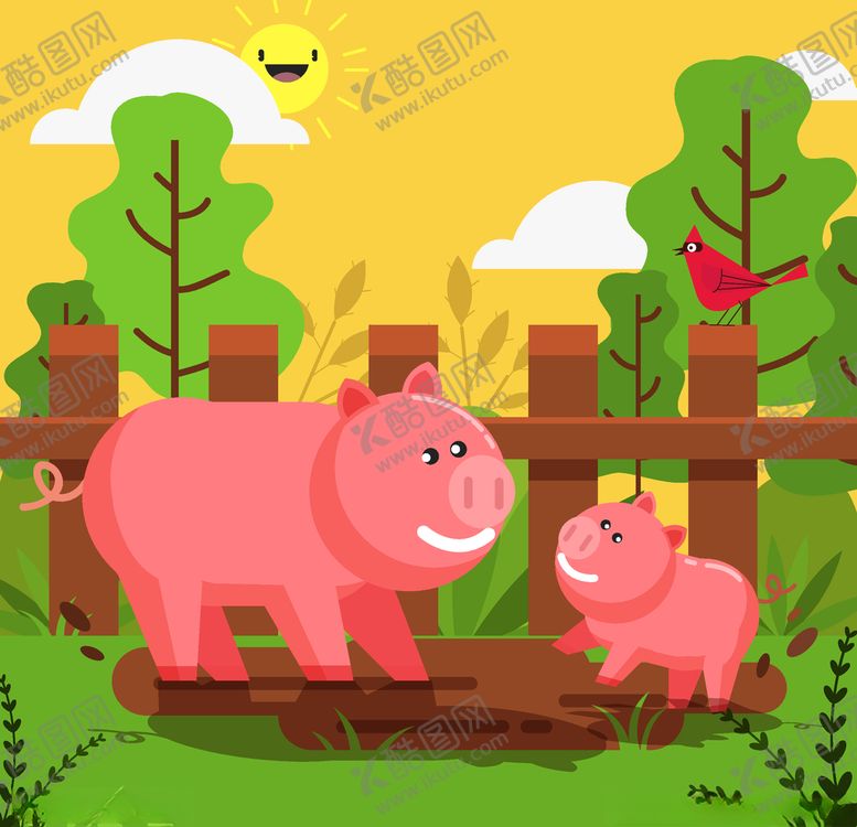 编号：17066310050757493156【酷图网】源文件下载-卡通农场猪