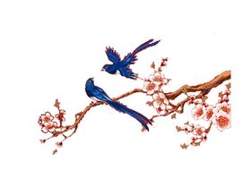 七夕喜鹊国风合成海报素材