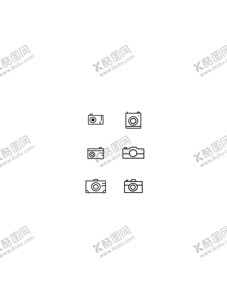 编号：24861306270928324009【酷图网】源文件下载-卡通黑白相机元素图案