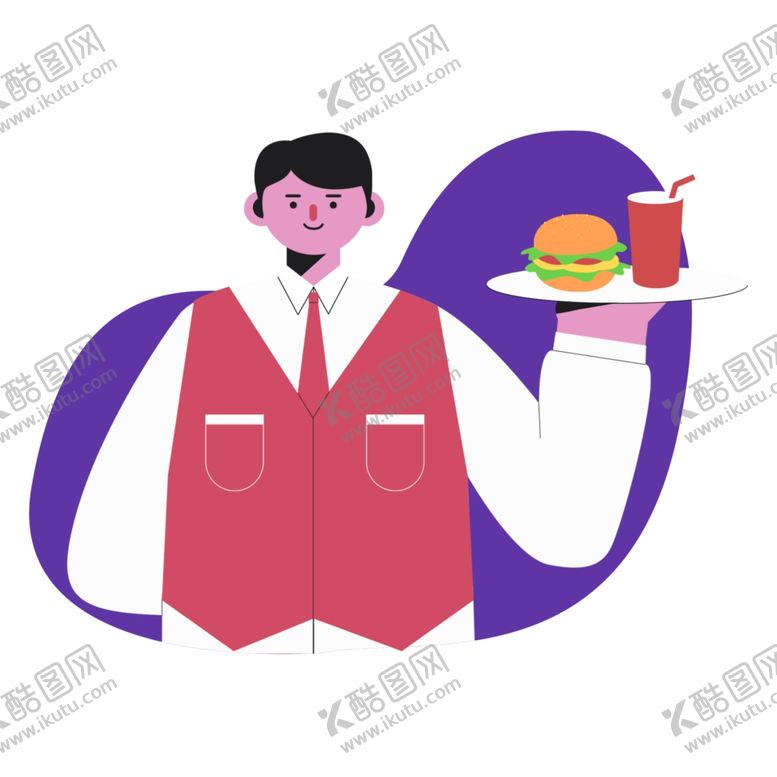 编号：13900907051254356938【酷图网】源文件下载-服务员插画