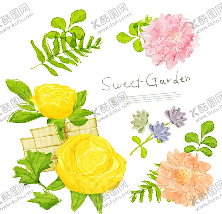 编号：25251810051818046637【酷图网】源文件下载-手绘水彩花朵