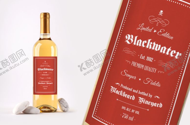 编号：19664510170343191793【酷图网】源文件下载-红酒葡萄酒瓶子包装效果图样机