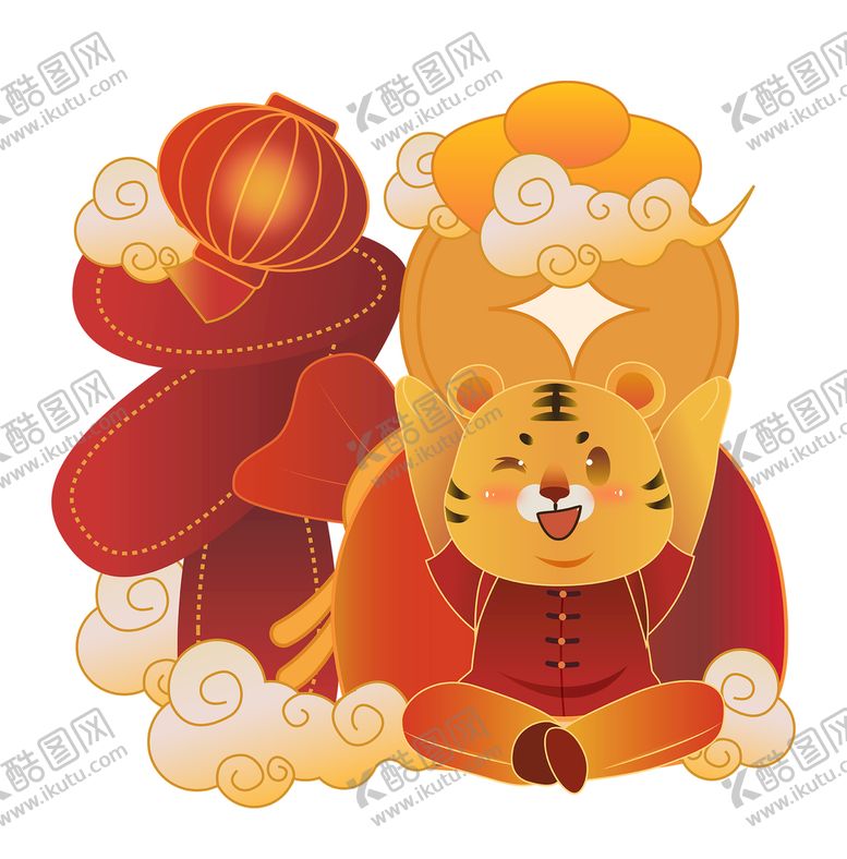 编号：48092609201823528179【酷图网】源文件下载-卡通虎年创意福字
