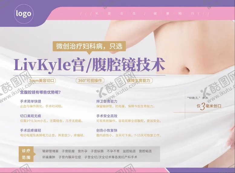 编号：73516209160200370851【酷图网】源文件下载-宫腹腔镜技术宣传宫颈癌灯箱