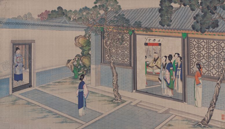 编号：44518305042307246499【酷图网】源文件下载-红楼梦场景精美工笔画