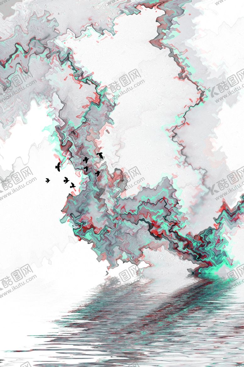 编号：63372209281526547112【酷图网】源文件下载-水墨山水玄关装饰画意境山水画