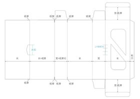 反向插入式盒型 包装盒刀模图片