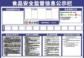 食品安全监督信息公示栏