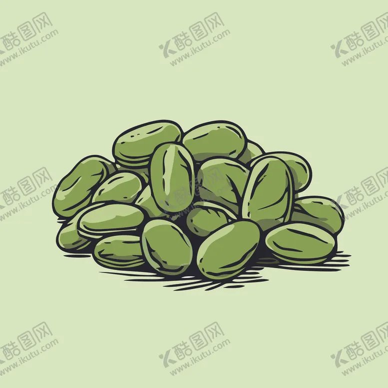 编号：59985702040407202329【酷图网】源文件下载-蚕豆蔬菜手绘矢量插画